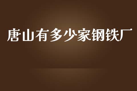 唐山有多少家钢铁厂_https://m.gongyisiwang.com_财经时评_第1张