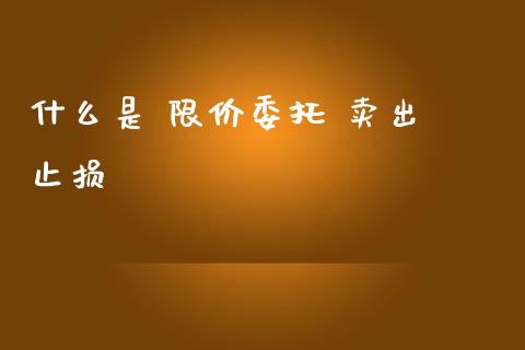 什么是 限价委托 卖出 止损_https://m.gongyisiwang.com_商业资讯_第1张