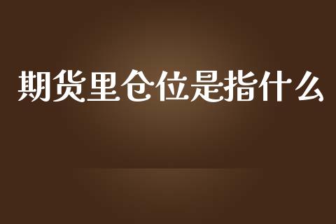 期货里仓位是指什么_https://m.gongyisiwang.com_保险理财_第1张