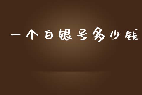 一个白银号多少钱_https://m.gongyisiwang.com_理财产品_第1张