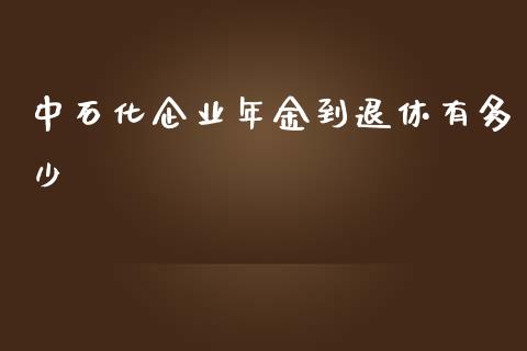 中石化企业年金到退休有多少_https://m.gongyisiwang.com_理财产品_第1张