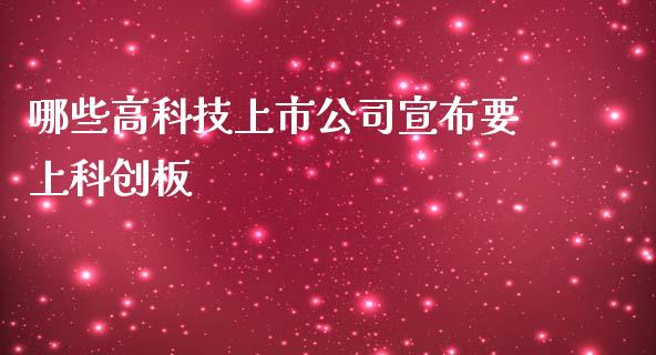 哪些高科技上市公司宣布要上科创板_https://m.gongyisiwang.com_财经咨询_第1张