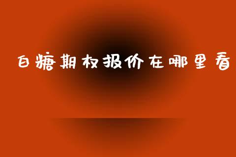 白糖期权报价在哪里看_https://m.gongyisiwang.com_理财产品_第1张