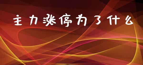 主力涨停为了什么_https://m.gongyisiwang.com_商业资讯_第1张