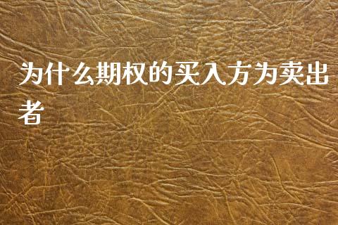 为什么期权的买入方为卖出者_https://m.gongyisiwang.com_商业资讯_第1张