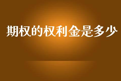 期权的权利金是多少_https://m.gongyisiwang.com_信托投资_第1张