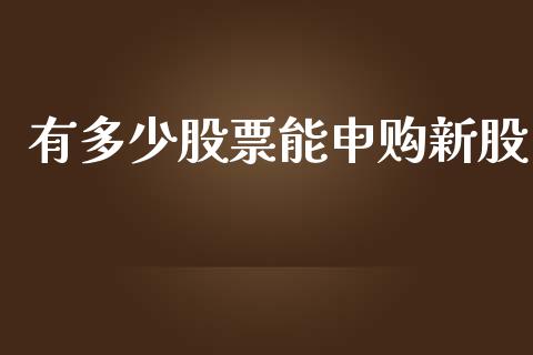 有多少股票能申购新股_https://m.gongyisiwang.com_财经咨询_第1张