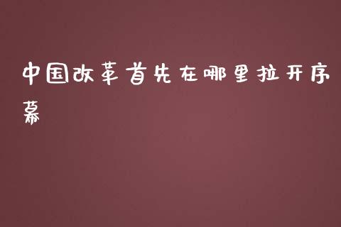 中国改革首先在哪里拉开序幕_https://m.gongyisiwang.com_债券咨询_第1张