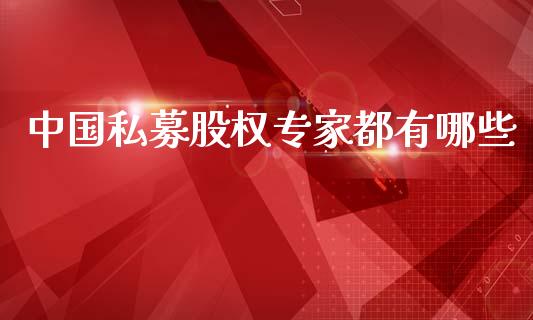 中国私募股权专家都有哪些_https://m.gongyisiwang.com_财经咨询_第1张