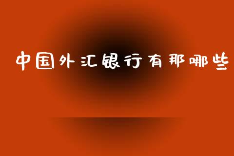 中国外汇银行有那哪些_https://m.gongyisiwang.com_财经咨询_第1张