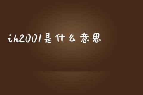 ih2001是什么意思_https://m.gongyisiwang.com_财经咨询_第1张