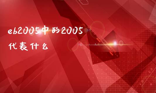 eb2005中的2005代表什么_https://m.gongyisiwang.com_信托投资_第1张