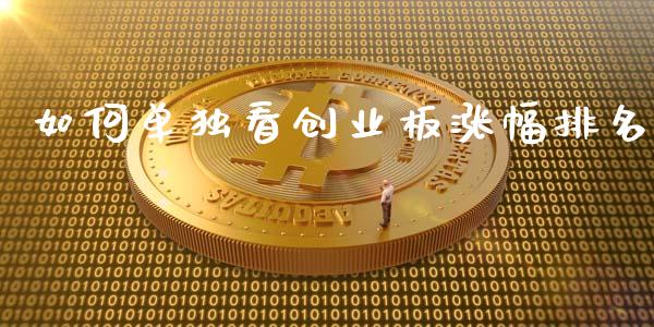 如何单独看创业板涨幅排名_https://m.gongyisiwang.com_理财投资_第1张
