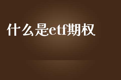 什么是etf期权_https://m.gongyisiwang.com_理财产品_第1张