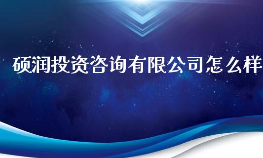 硕润投资咨询有限公司怎么样_https://m.gongyisiwang.com_信托投资_第1张