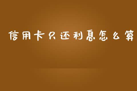 信用卡只还利息怎么算_https://m.gongyisiwang.com_债券咨询_第1张