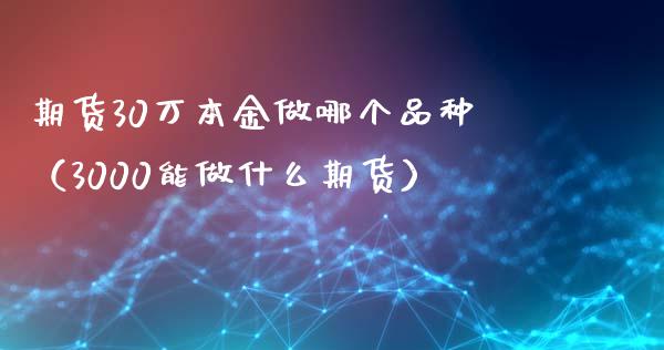 期货30万本金做哪个品种（3000能做什么期货）_https://m.gongyisiwang.com_理财产品_第1张