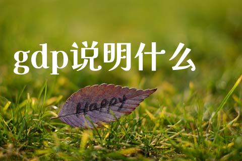 gdp说明什么_https://m.gongyisiwang.com_财经时评_第1张