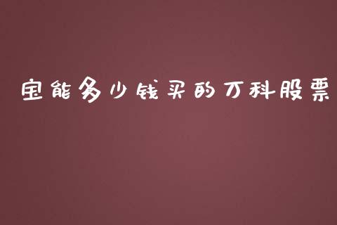 宝能多少钱买的万科股票_https://m.gongyisiwang.com_财经时评_第1张