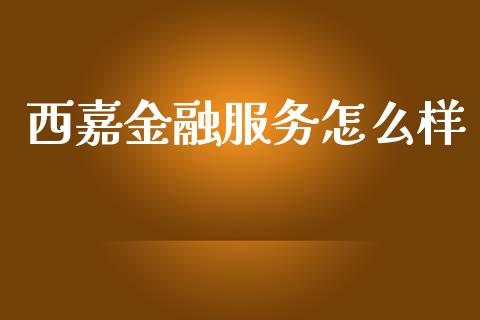 西嘉金融服务怎么样_https://m.gongyisiwang.com_财经时评_第1张